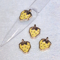 Yellow Strawberry Nail Art Charms