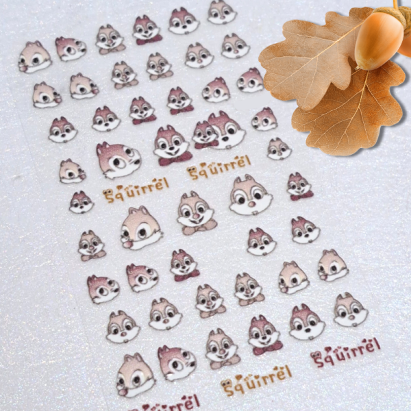 5D Chipmunk Squirrel Nail Art Stickers Design 5339