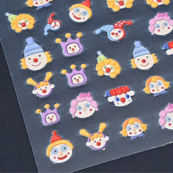 Clown Nail Art Stickers Design 8556, 5D Cartoon Clowns Nail Decal Stickers - Image 2