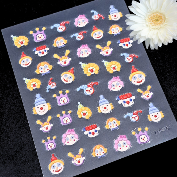5D Clowns Nail Art Stickers Design 8556