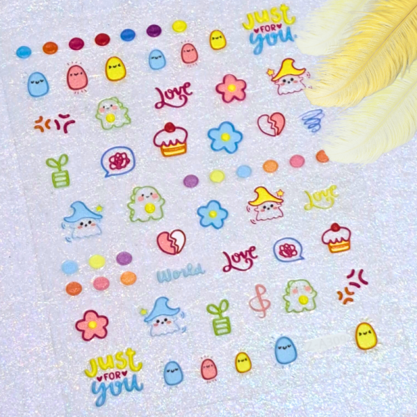 5D Cute Cartoon Nail Art Stickers Design 309