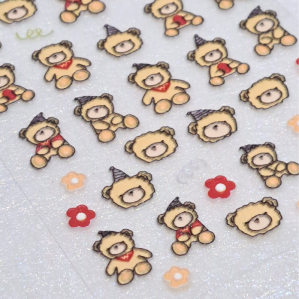 5D Cute Teddy Bear Nail Art Stickers Design 5337 - Image 2