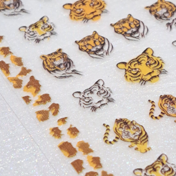 Tiger Nail Art Stickers Design 5120, 5D Tiger Nail Decal Stickers - Image 2