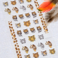 5D Tiger Nail Art Stickers Design 5120