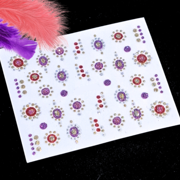 Boho Glitter Nail Art Stickers Design 738D
