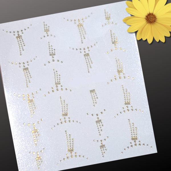 Boho Pattern Gold Metallic Nail Art Water Decals Design 071