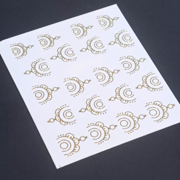 Silver Boho Nail Art Water Decals Design 094, Gold Boho Water Slide Decals - Image 2