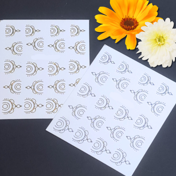Boho Pattern Metallic Nail Art Water Decals Design 094