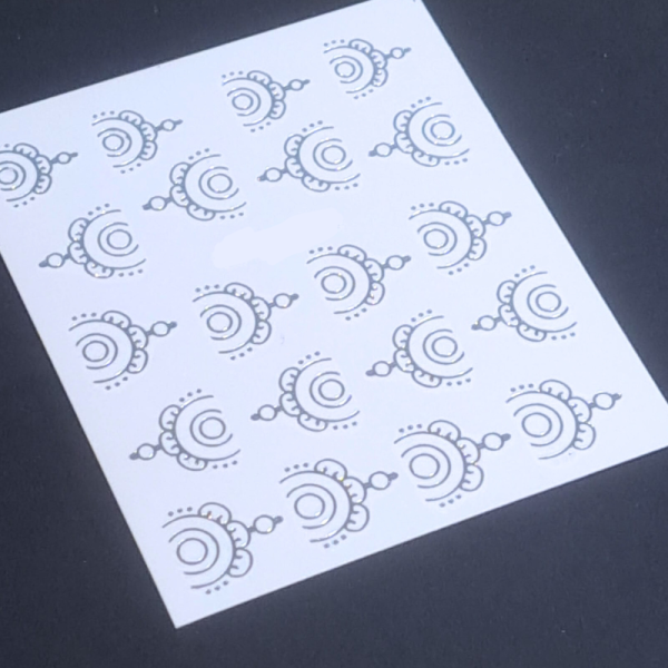 Silver Boho Nail Art Water Decals Design 094, Gold Boho Water Slide Decals - Image 3