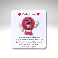 M&Ms Pocket Hugs, Helping Hand Lucky Charms, Keep Me Close M&M's Good Luck Charms - Dark Pink M&M