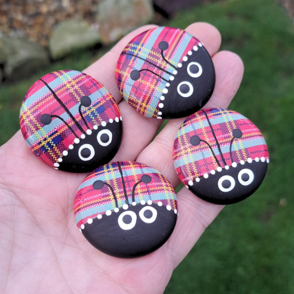 Royal Stewart Tartan Ladybird Ladybug Pocket Hug Pebbles