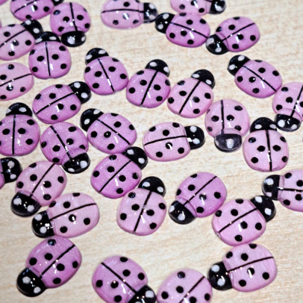 Ladybird Nail Art Charms, Ladybug Nail Charms, Ladybird Acrylic Craft Charms - Image 4