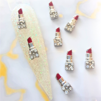 Lipstick Nail Art Crystal Alloy Charms