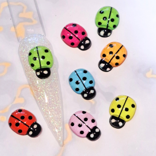 Ladybird Ladybug Acrylic Nail Art Charms