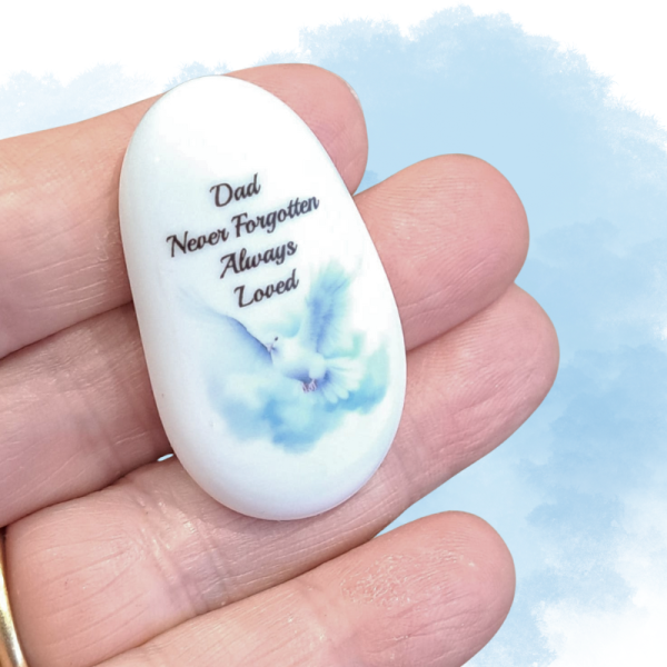 Bereavement Mum Pocket Hug Pebble, Family Loss Gift Keepsake, Dove Memorial Gift Memory Pebble, Dad Memorial Comfort Stone - Image 6