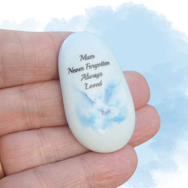 Bereavement Mum Pocket Hug Pebble, Family Loss Gift Keepsake, Dove Memorial Gift Memory Pebble, Dad Memorial Comfort Stone - Image 7