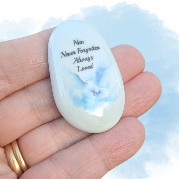 Bereavement Mum Pocket Hug Pebble, Family Loss Gift Keepsake, Dove Memorial Gift Memory Pebble, Dad Memorial Comfort Stone - Image 4