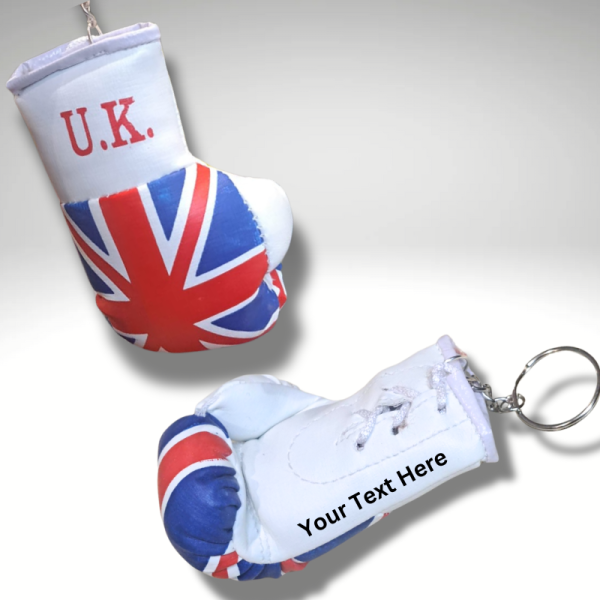Personalised UK Mini Boxing Glove Keyring (