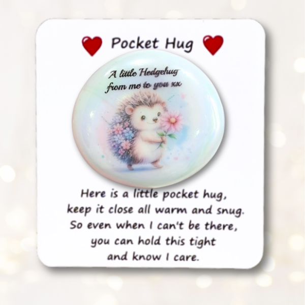 Hedgehog Pocket Hug Pebbles, Valentines Gifts, Birthday Pocket Hug Comforter, Good Luck Charms - Image 2