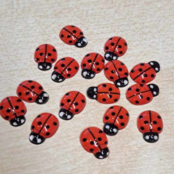 Ladybird Nail Art Charms, Ladybug Nail Charms, Ladybird Acrylic Craft Charms - Image 2