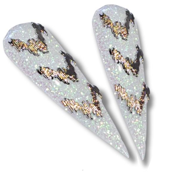 Reflective Silver Bar Nail Art Charms, Silver Alloy Nail Charms - Image 2
