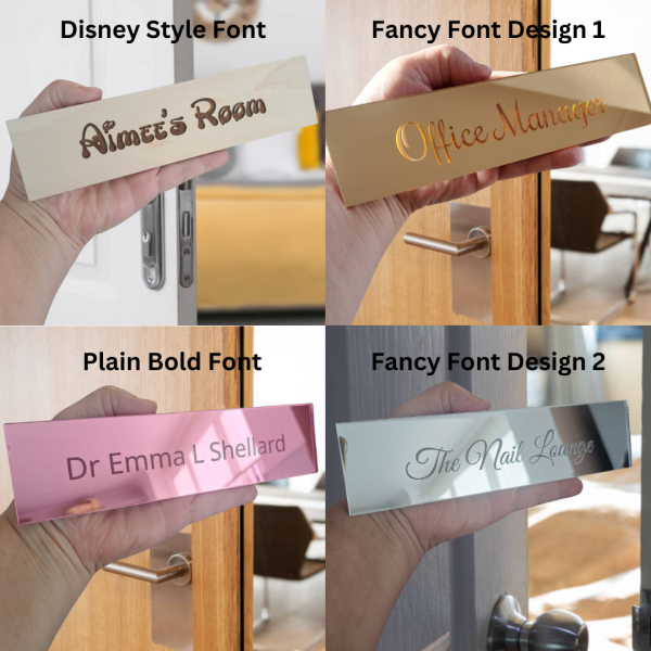 Personalised Wooden Name Plaques, Personalised Door Signs, Office Door Signs, Mirror Acrylic Nail Salon Display Signs, Nursery Plaques - Image 2