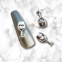 Silver Wine Glass Nail Art Alloy Charms