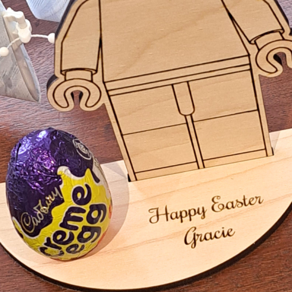 Personalised Lego Creme Egg Holders, Personalised Lego Minifigure Easter Egg Holder, Lego Kinder Egg Holder - Image 2