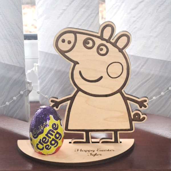 Personalised Peppa Pig Creme Egg Holders, Personalised Easter Egg Holder, Peppa Pig Kinder Egg Holder - Image 3