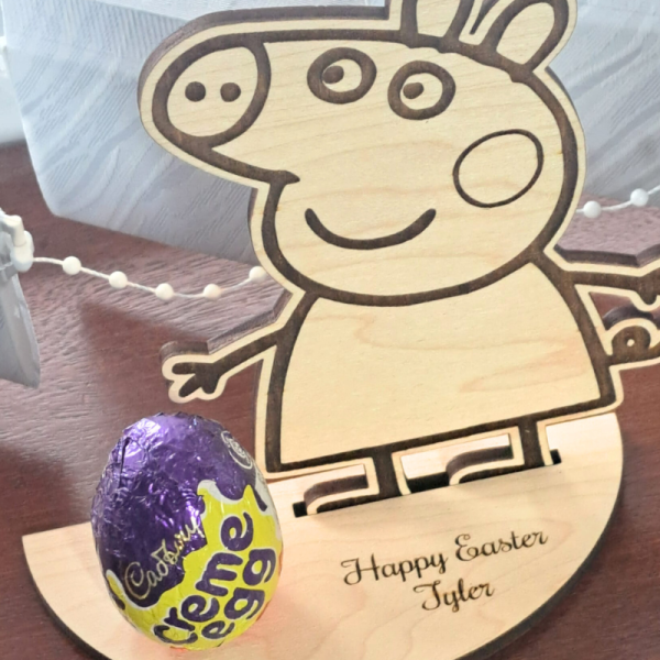 Personalised Peppa Pig Creme Egg Holders, Personalised Easter Egg Holder, Peppa Pig Kinder Egg Holder - Image 2