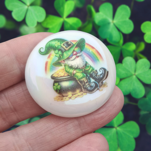 Irish Pocket Hug Pebbles, Ireland Good Luck Pocket Charm, 4 Leaf Clover Lucky Stone, Shamrock Gifts - Image 3