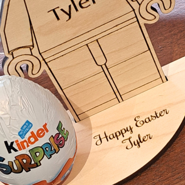 Personalised Lego Creme Egg Holders, Personalised Lego Minifigure Easter Egg Holder, Lego Kinder Egg Holder - Image 4