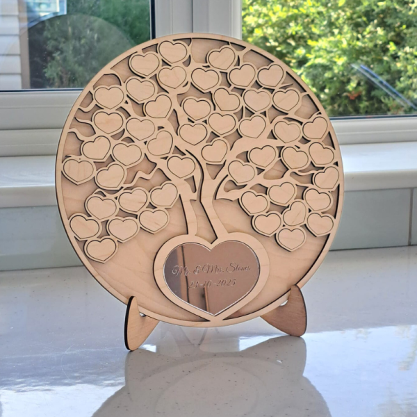 Personalised Wedding Guest Book Alternative Heart Wedding Day Memory Book Stand - Image 7