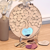 Personalised Wedding Guest Book Alternative Heart Wedding Day Memory Book Stand