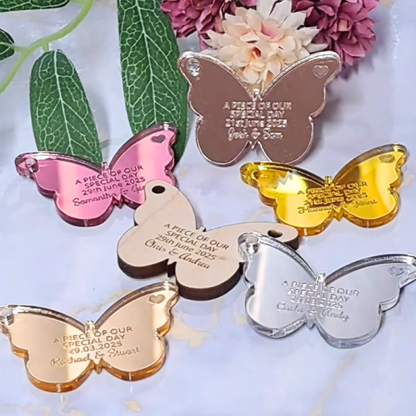 Personalised Wedding Favours Table Decorations, Wedding Drinks Tokens, Butterfly Wedding Table Decor, Party Favours, Anniversary Favours - Image 7