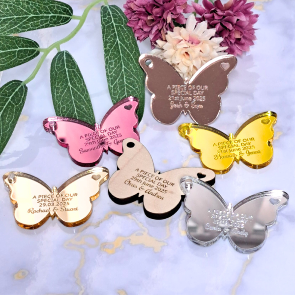 Personalised Wedding Favours Table Decorations, Wedding Drinks Tokens, Butterfly Wedding Table Decor, Party Favours, Anniversary Favours - Image 6