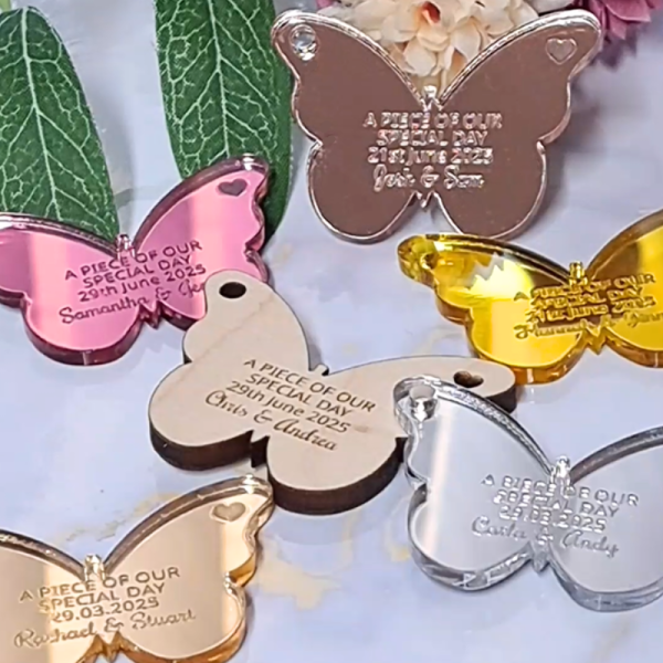 Personalised Wedding Favours Table Decorations, Wedding Drinks Tokens, Butterfly Wedding Table Decor, Party Favours, Anniversary Favours - Image 3