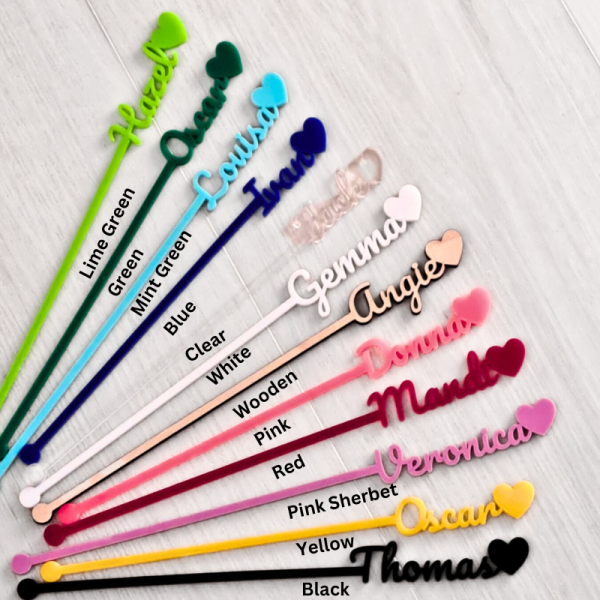 Personalised Drinks Stirrers, Cocktail Party Stirrers, Birthday Drinks Stirrers, Wedding Drink Stirrers, Hen Party Drinks Stirrers, Personalised Swizzle Sticks - Image 7