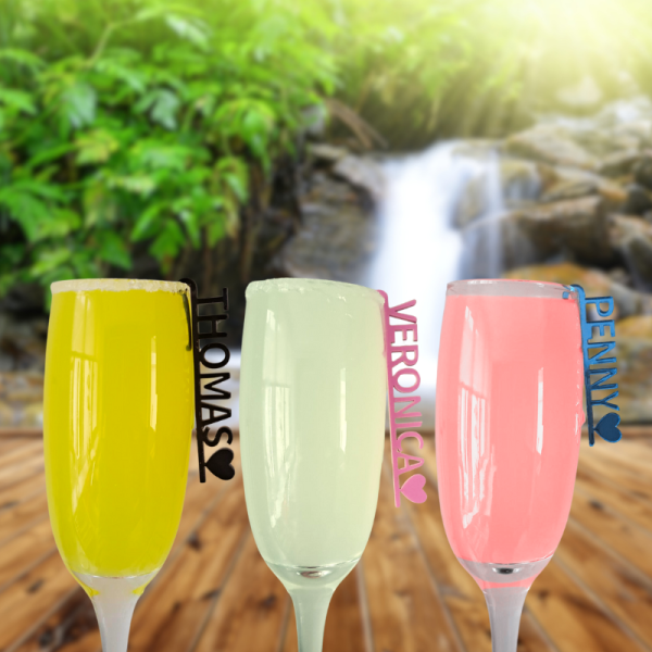 Personalised Wedding Drinks Name Tags, Party Drink Markers, Custom Champagne Wedding Drink Charms, Glass Toppers, Anniversary Drinks Tags, Wine Glass Marker Charms - Image 6