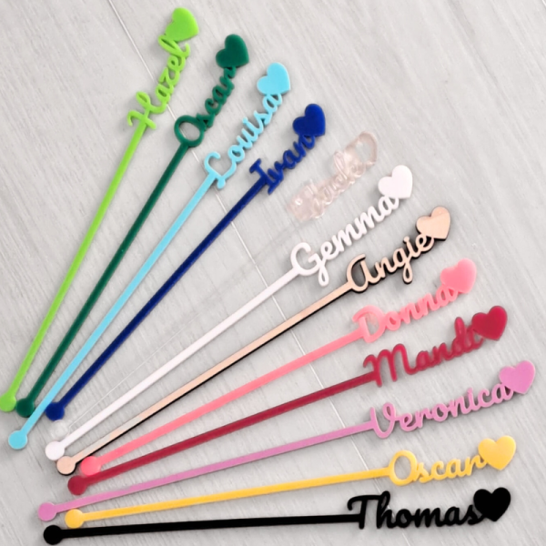 Personalised Drinks Stirrers, Cocktail Party Stirrers, Birthday Drinks Stirrers, Wedding Drink Stirrers, Hen Party Drinks Stirrers, Personalised Swizzle Sticks - Image 5