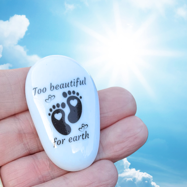 Too Beautiful For Earth Pocket Hug Pebbles, Baby Bereavement Gift Miscarriage Memorial Gift Baby Loss Remembrance Gifts - Image 4