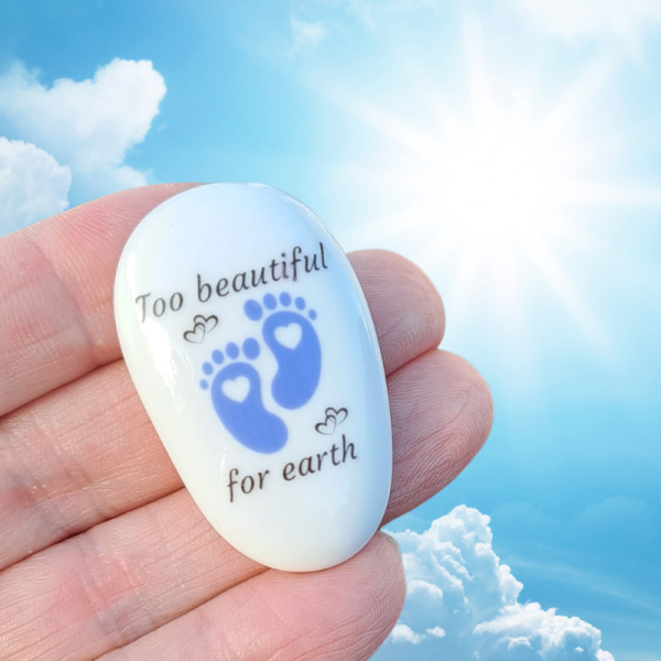 Too Beautiful For Earth Pocket Hug Pebbles, Baby Bereavement Gift Miscarriage Memorial Gift Baby Loss Remembrance Gifts - Image 3