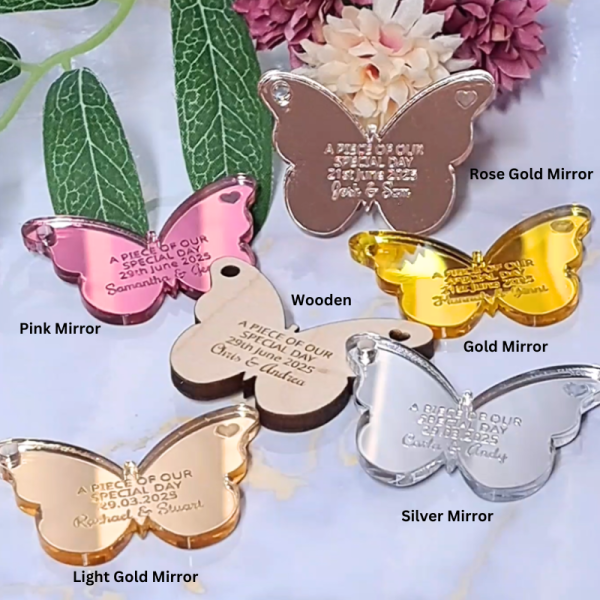 Personalised Wedding Favours Table Decorations, Wedding Drinks Tokens, Butterfly Wedding Table Decor, Party Favours, Anniversary Favours - Image 2