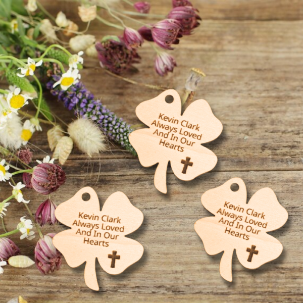 Irish 4 Leaf Clover Personalised Funeral Favours Memorial Tributes Remembrance In Loving Memory Tokens, Memory Keepsake Pocket Hug - Image 3