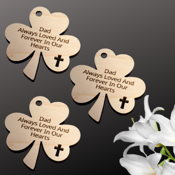 Shamrock Personalised Funeral Favours Memorial Tributes Remembrance In Loving Memory Tokens, Irish Memory Keepsake Pocket Hugs - Image 3