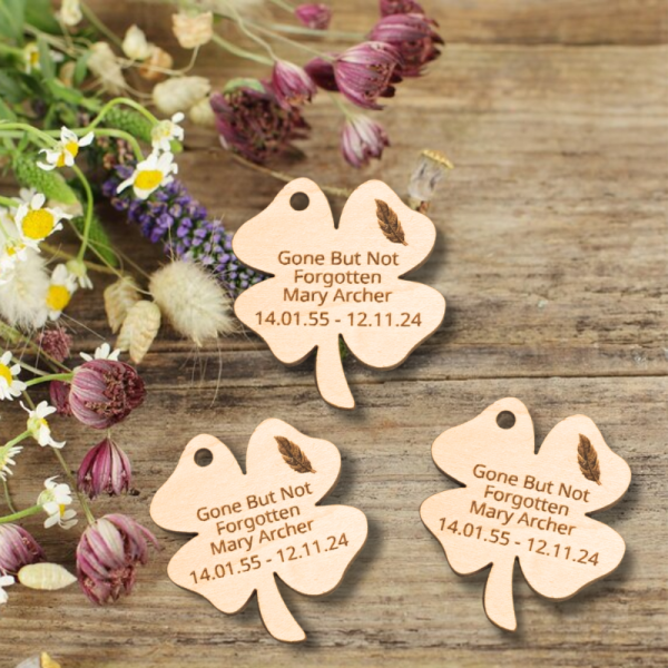 Irish 4 Leaf Clover Personalised Funeral Favours Memorial Tributes Remembrance In Loving Memory Tokens, Memory Keepsake Pocket Hug - Image 4