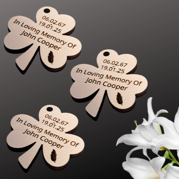 Shamrock Personalised Funeral Favours Memorial Tributes Remembrance In Loving Memory Tokens, Irish Memory Keepsake Pocket Hugs - Image 4