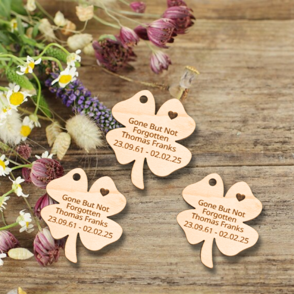 Irish 4 Leaf Clover Personalised Funeral Favours Memorial Tributes Remembrance In Loving Memory Tokens, Memory Keepsake Pocket Hug - Image 5