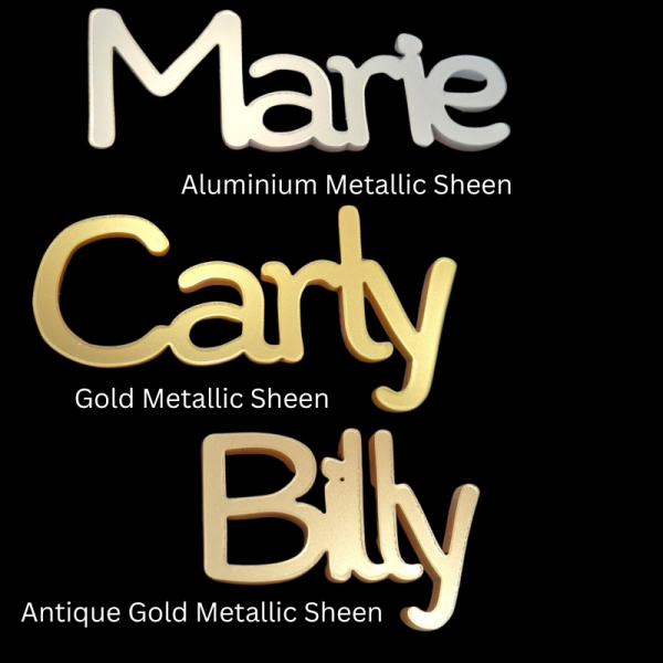 Personalised Script Name Tags, Mirror Acrylic Wedding Place Names, Cake Topper Names, Kids Name Plaques - Image 5