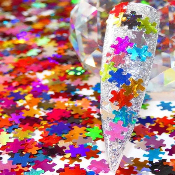Jigsaw puzzle glitter